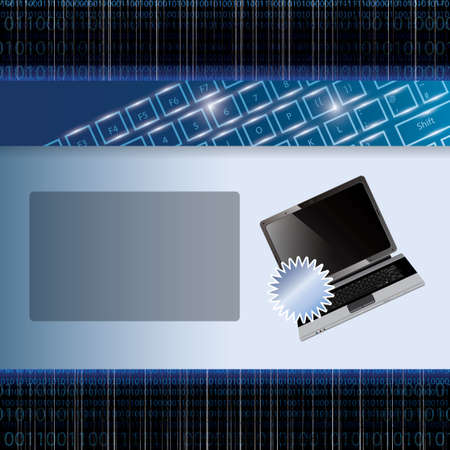 Laptop sale business background with matrix codes backgroundのイラスト素材