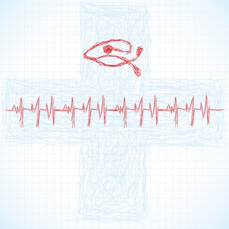 Abstract medical scratched background のイラスト素材