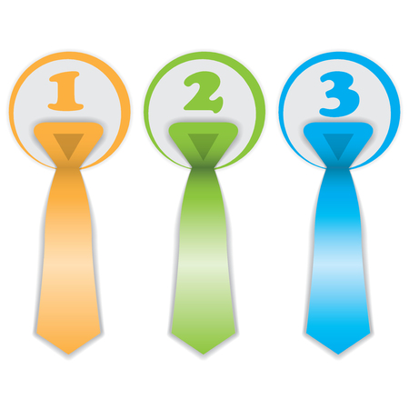 Modern numbered options banner 3 tie colorfulのイラスト素材