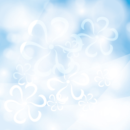 Blue summer spring background with abstract flowers のイラスト素材