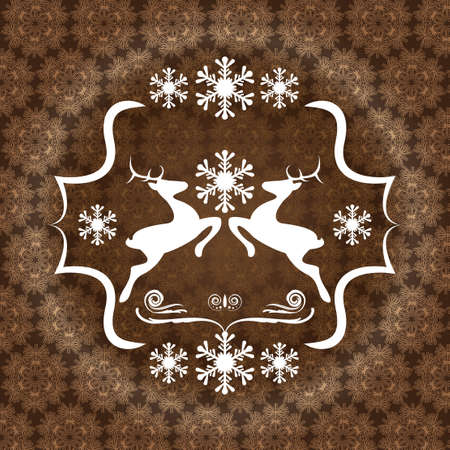 Abstract winter brown background with snowflakes patternのイラスト素材