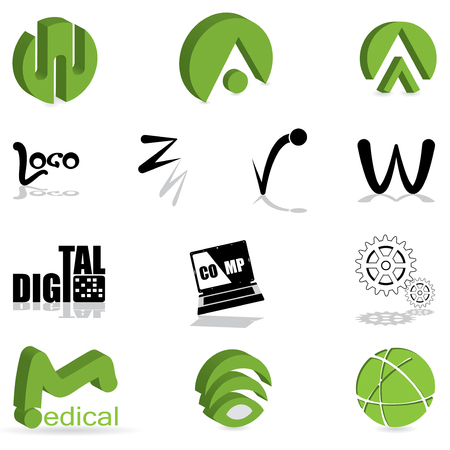 Set of different kind of logo のイラスト素材