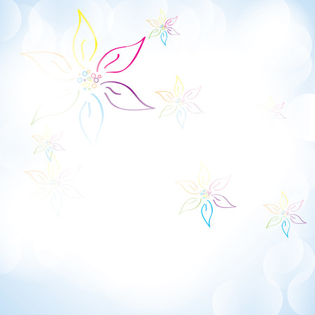 Colorful summer spring background with abstract flowers のイラスト素材