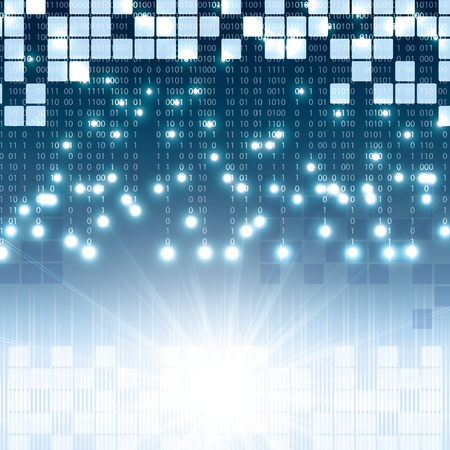 Abstract tech binary blue backgroundのイラスト素材