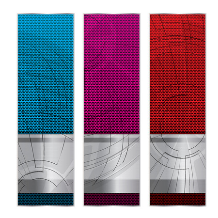 Abstract metallic grid blue red pinkのイラスト素材