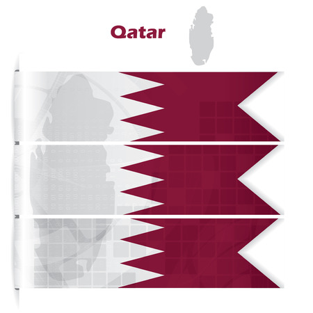 Quatar abstract flag and mapのイラスト素材