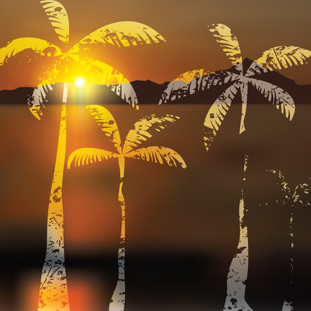 Perfect summer sunsetのイラスト素材