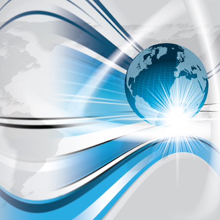 Business vector blue background global concept  のイラスト素材