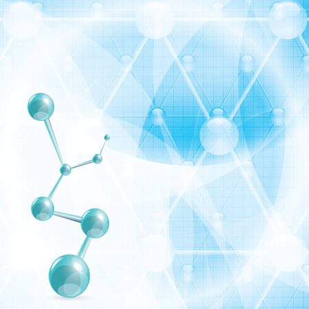 Abstract blue molecule background のイラスト素材