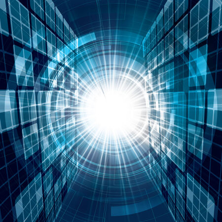 Abstract vector futuristic blue bright background illustration のイラスト素材
