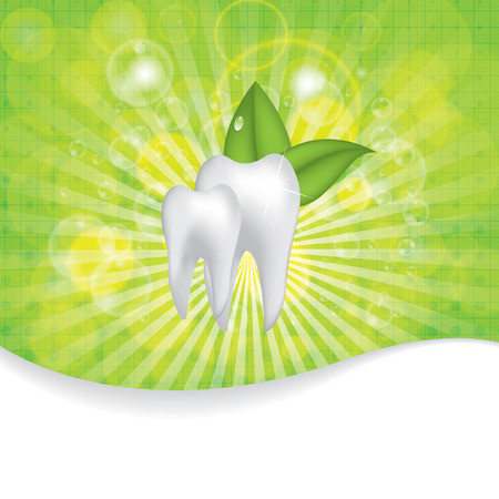 Abstract vector dental illustration of teeth template brochure greenのイラスト素材