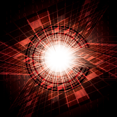 Abstract futuristic red bright background illustration のイラスト素材
