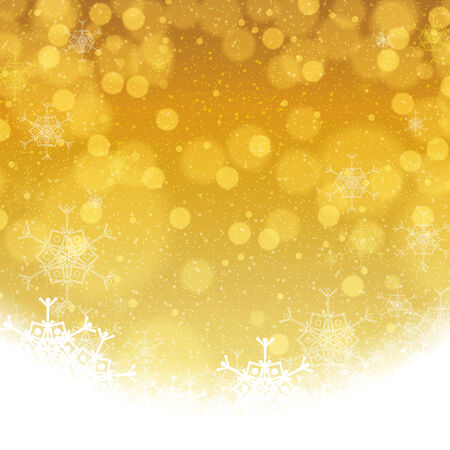 Abstract winter golden snowflakes backgroundのイラスト素材
