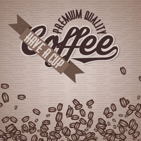 Vector illustration of a retro vintage coffee shop crumpled paper brochureのイラスト素材