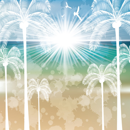 Hello summer ocean tropical designのイラスト素材