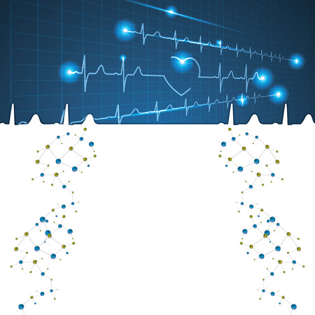 Abstract medical cardiology ekg background  brochureのイラスト素材