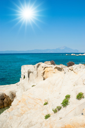 Amazing beach Greece Sartiの写真素材