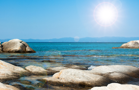 Amazing beach Greece Sartiの写真素材