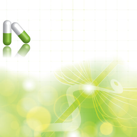 Alternative medication concept green backgroundのイラスト素材