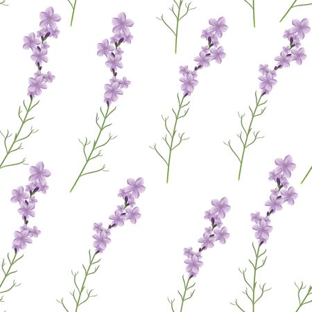 Seamless realistic lavender flower vector illustration patternのイラスト素材