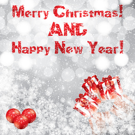 Christmas and New Year snowy backgroundのイラスト素材