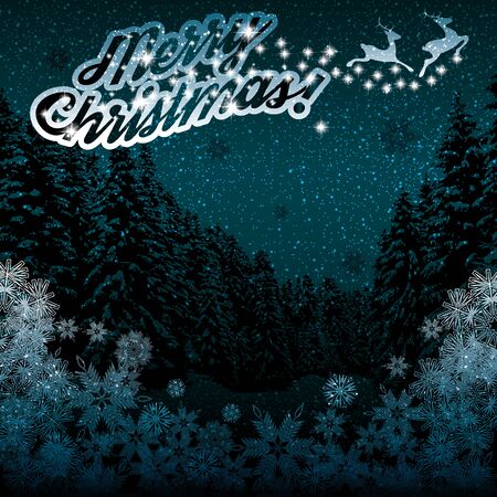 Beautiful Christmas winter blue backgroundの写真素材