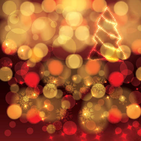 Christmas colorful red orange lights backgroundのイラスト素材