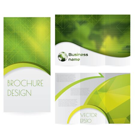 Business abstract brochure template green designのイラスト素材