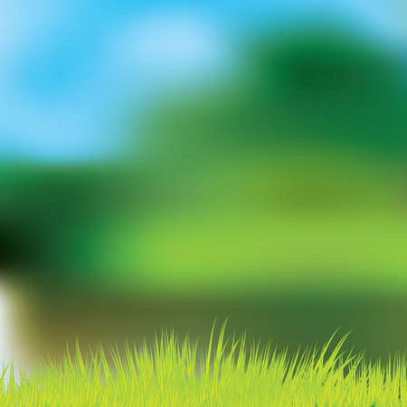 Abstract spring green background with grassのイラスト素材