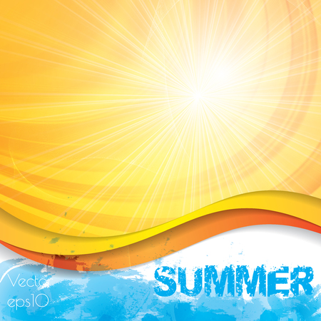 Sunny summer abstract sun ray backgroundのイラスト素材
