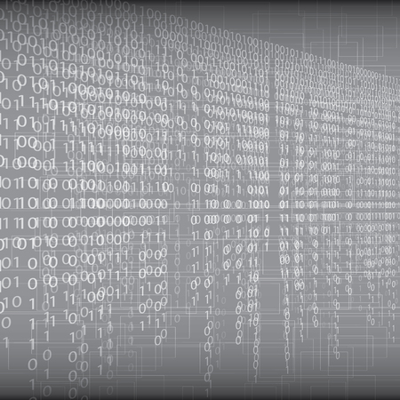 Abstract tech binary silver backgroundのイラスト素材