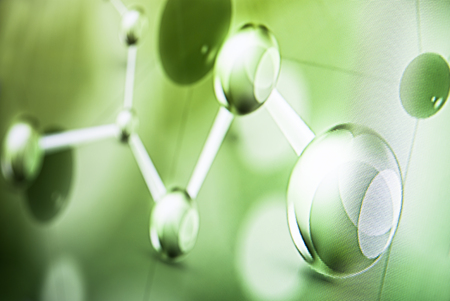 Abstract medical molecule green light background photoの写真素材