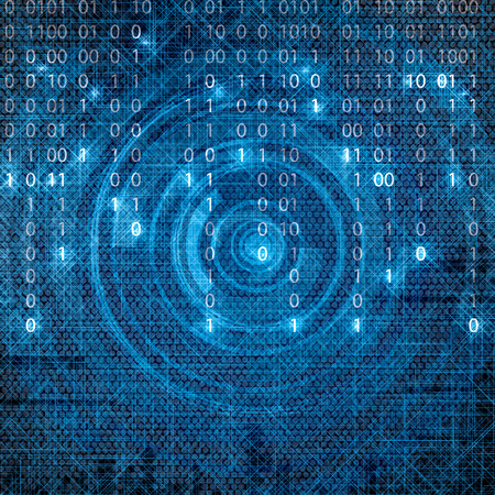 Abstract tech binary blue matrix backgroundのイラスト素材
