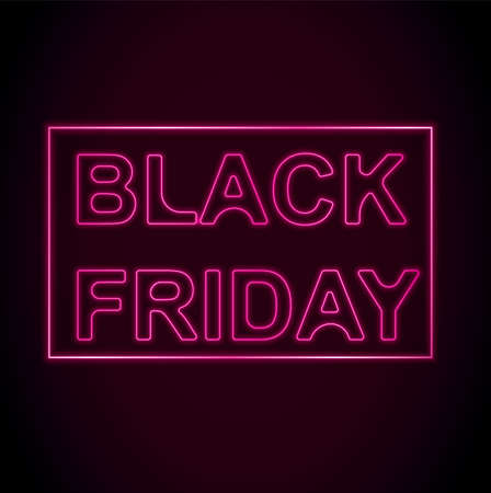 Black Friday sale neon sign bannerの写真素材