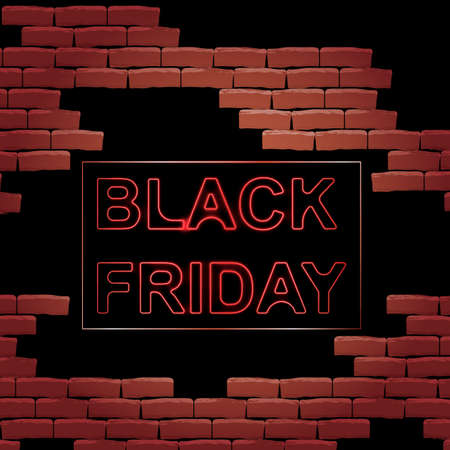 Black Friday sale neon sign bannerの写真素材