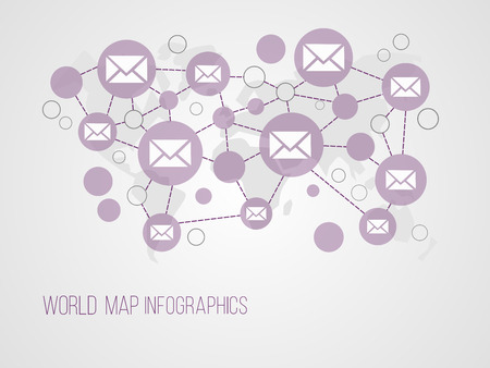 Infographics map with symbols and space for text for presentations, web design and businessのイラスト素材