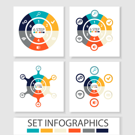 Set of vector circles and other elements for infographic.のイラスト素材