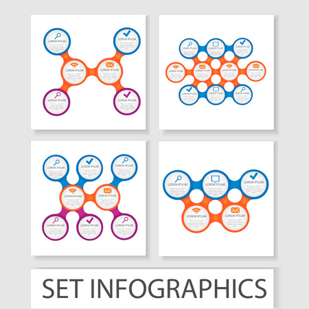 Set of vector circles and other elements for infographic. Template for cycle diagram, graph, presentation. Business conceptのイラスト素材