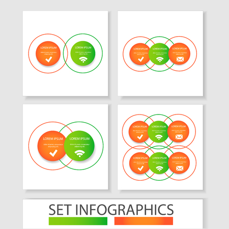Set of vector circles and other elements for infographic. Template for cycle diagram, graph, presentation. Business conceptのイラスト素材