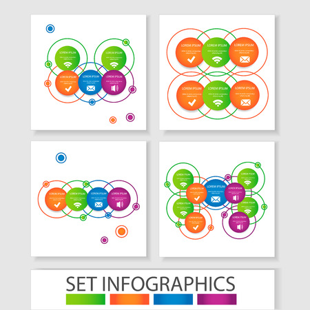 Set of vector circles and other elements for infographic. Template for cycle diagram, graph, presentation. Business conceptのイラスト素材