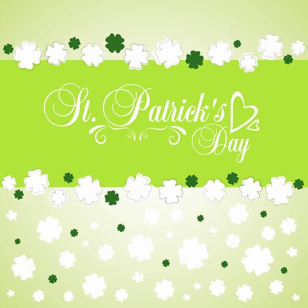 Typographic map dedicated to St. Patrick's Day with green elements and symbols of the holiday as postcard, background, business cardsのイラスト素材