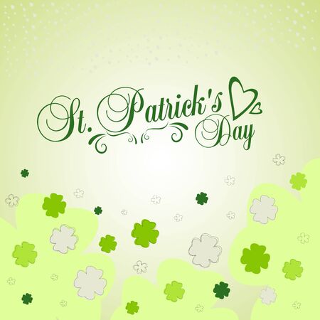 Typographic map dedicated to St. Patrick's Day with green elements and symbols of the holiday as postcard, background, business cardsのイラスト素材
