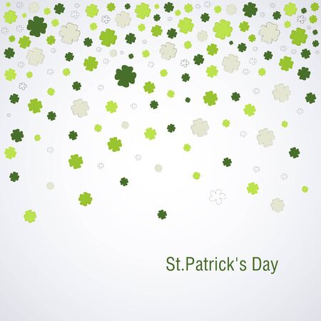 Typographic map dedicated to St. Patrick's Day with green elements and symbols of the holiday as postcard, background, business cards.のイラスト素材