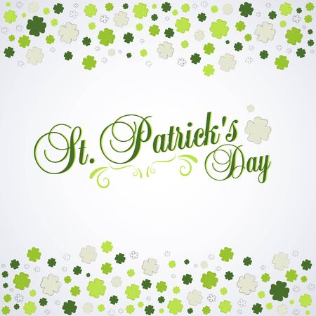Typographic map dedicated to St. Patrick's Day with green elements and symbols of the holiday as postcard, background, business cards.のイラスト素材