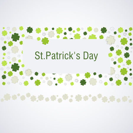 Typographic map dedicated to St. Patrick's Day with green elements and symbols of the holiday as postcard, background, business cards.のイラスト素材