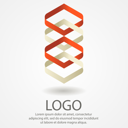 Abstract ribbon, spiral in the form of a logo. DNA spiral, modern design.のイラスト素材