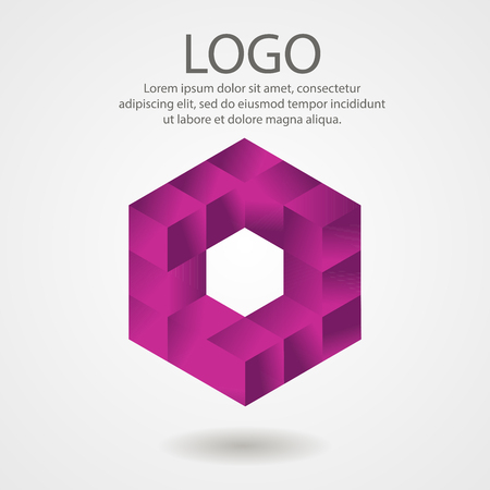 Vector abstract logo from cubes, 3d illustratio.のイラスト素材