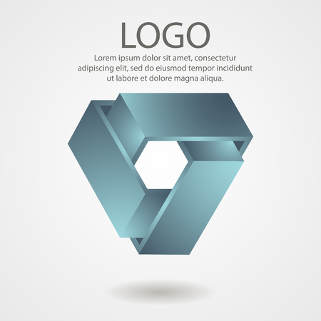 Abstract volumetric triangle, 3D logo. Modern designのイラスト素材