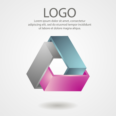 Abstract volumetric triangle, 3D logo. Modern designのイラスト素材