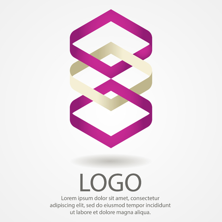 Abstract ribbon, spiral in the form of a logo. DNA spiral, modern design.のイラスト素材